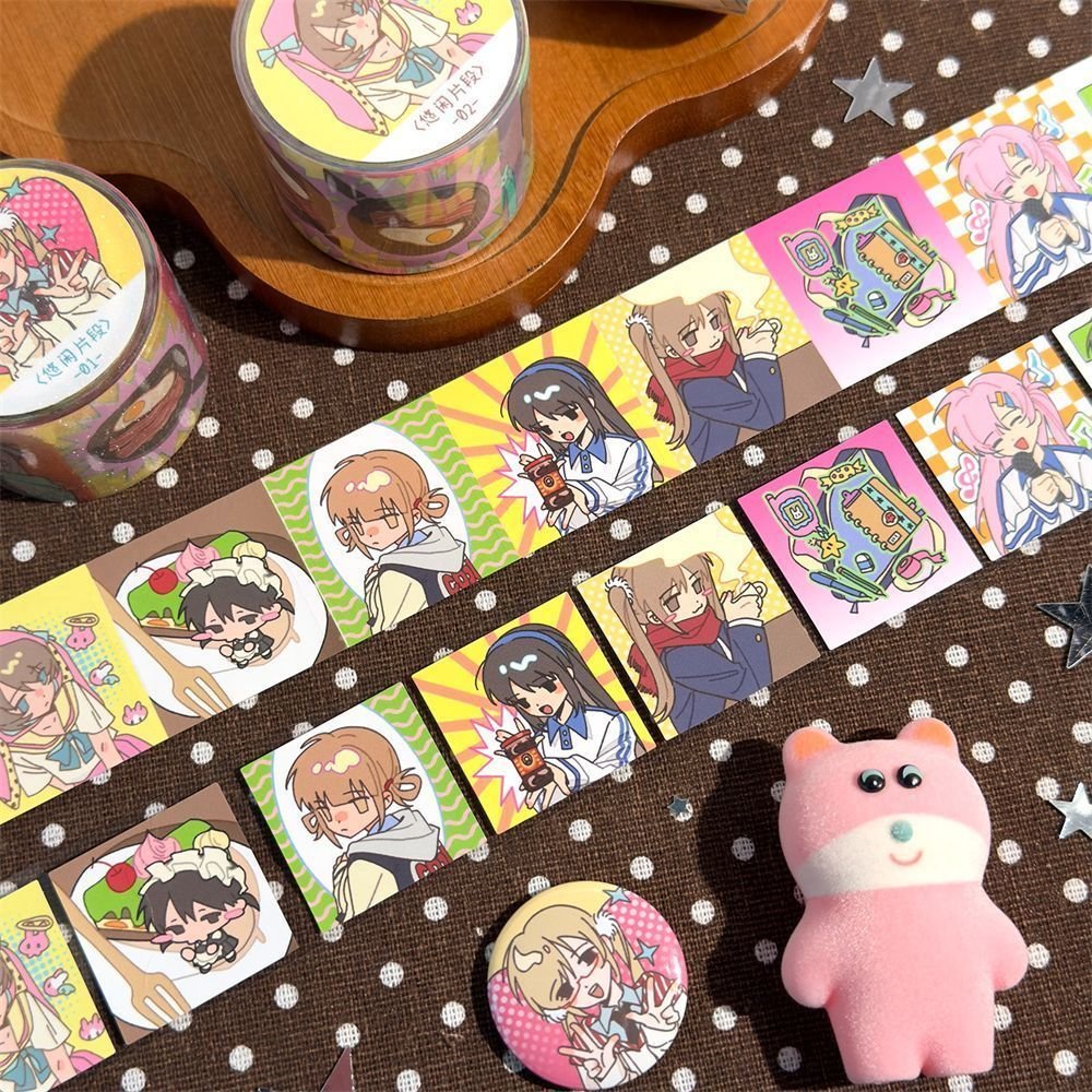 AGUGU Cute Girl Die-Cut Washi Tape – Kawaii Character Journal Decoration Stickers - Image 2