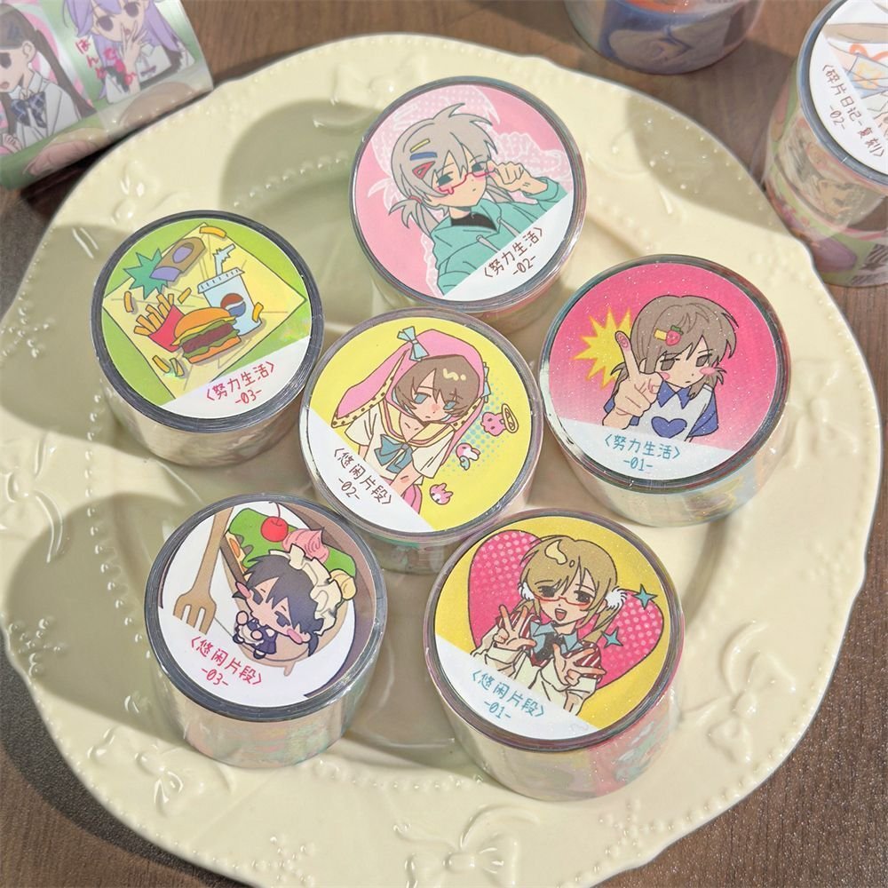 AGUGU Cute Girl Die-Cut Washi Tape – Kawaii Character Journal Decoration Stickers - Image 8