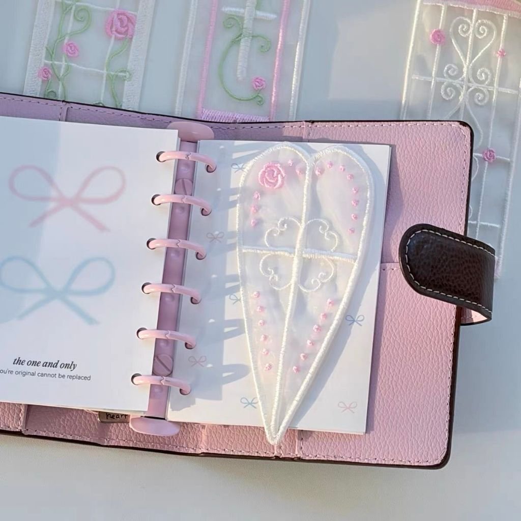 [Love of Vines] Embroidered Rose Organza Bookmark Aesthetic Niche Design Student Reading Marker Bookmark