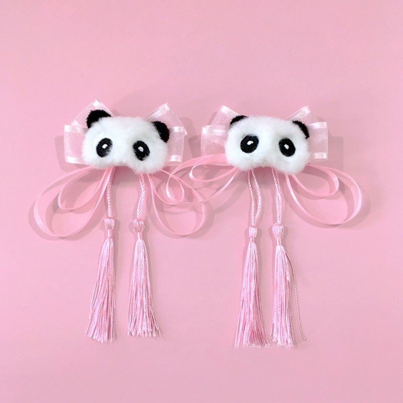 Handmade Panda Hair Accessories Lolita Chinese Style Headpiece Hair Bun Cover Qipao Ancient Chinese Style Tassel Hair Clip - Image 2