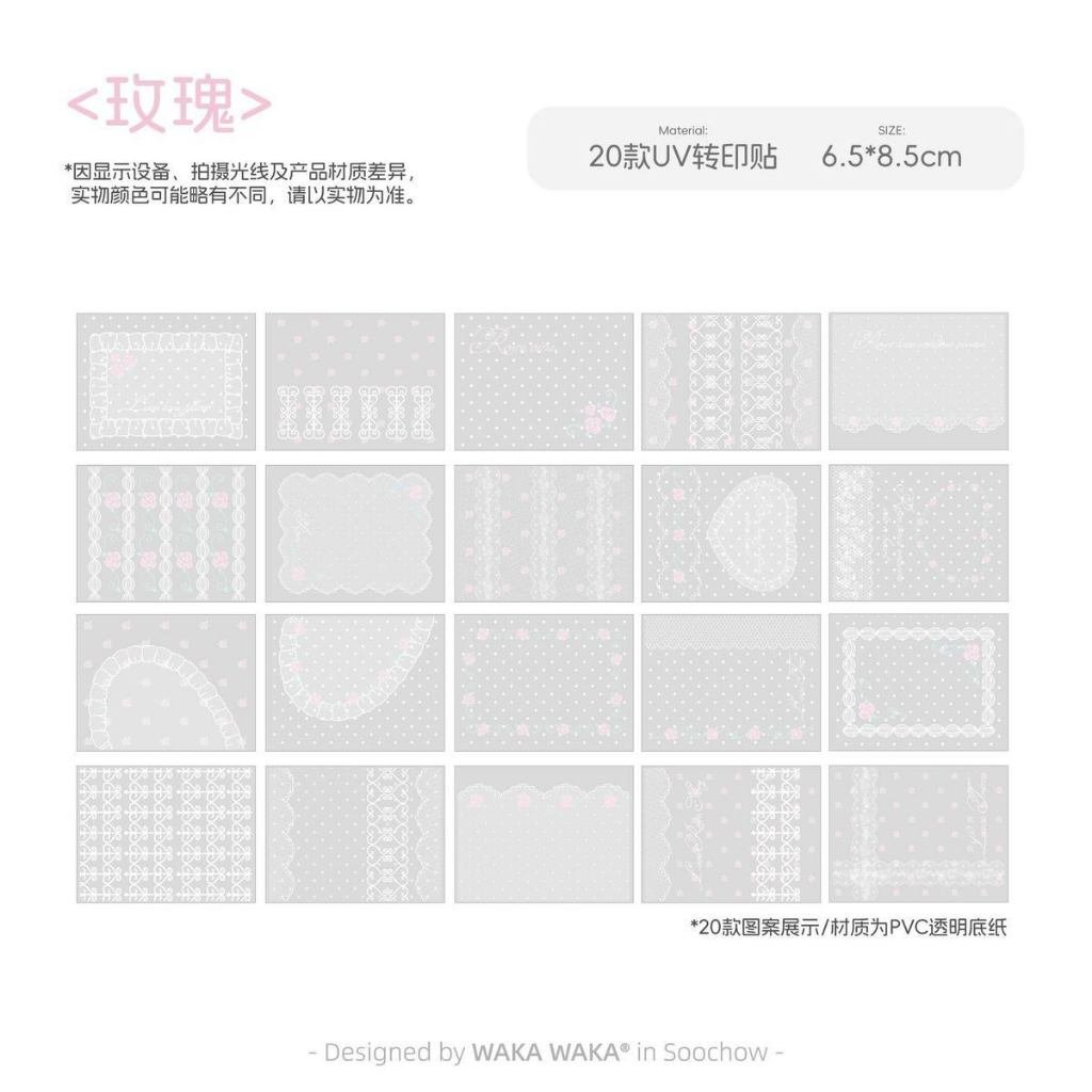 20pcs Waterproof UV Transfer Stickers, DIY Decorative Stickers for Tablet, Earphones, Water Bottles & Journaling - Image 2