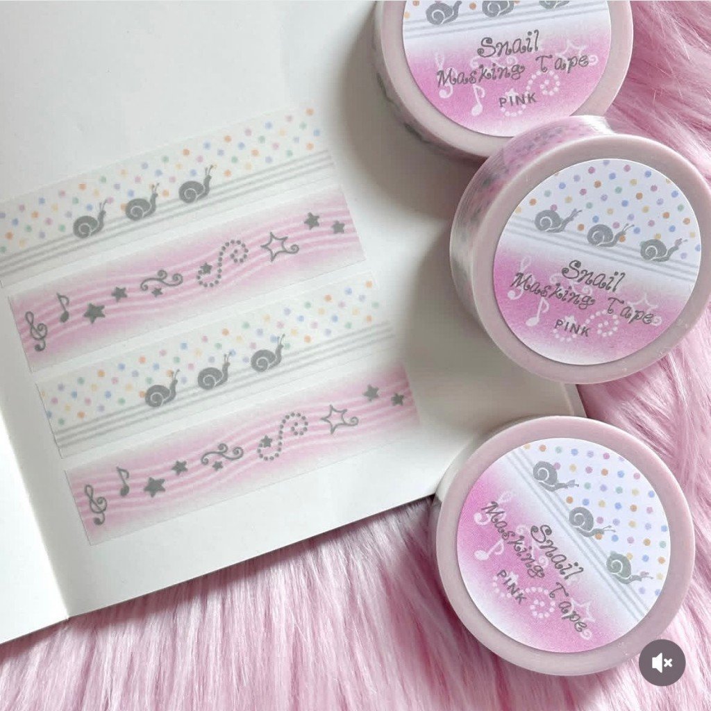 Cute Snail Series Patchwork Washi Tape – Journal & DIY Decorative Tape Roll with Stars and Polka Dots - Image 3