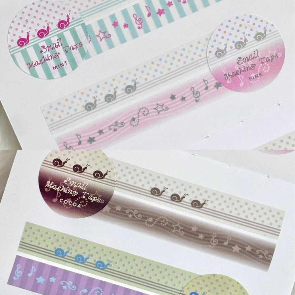 Cute Snail Series Patchwork Washi Tape – Journal & DIY Decorative Tape Roll with Stars and Polka Dots - Image 6