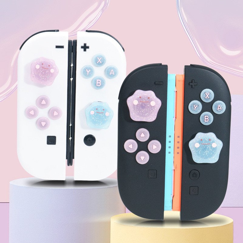 Cute Ditto Thumb Grip Caps for Nintendo Switch Glitter Translucent Silicone Joystick Caps Analog Stick Cover - Image 2
