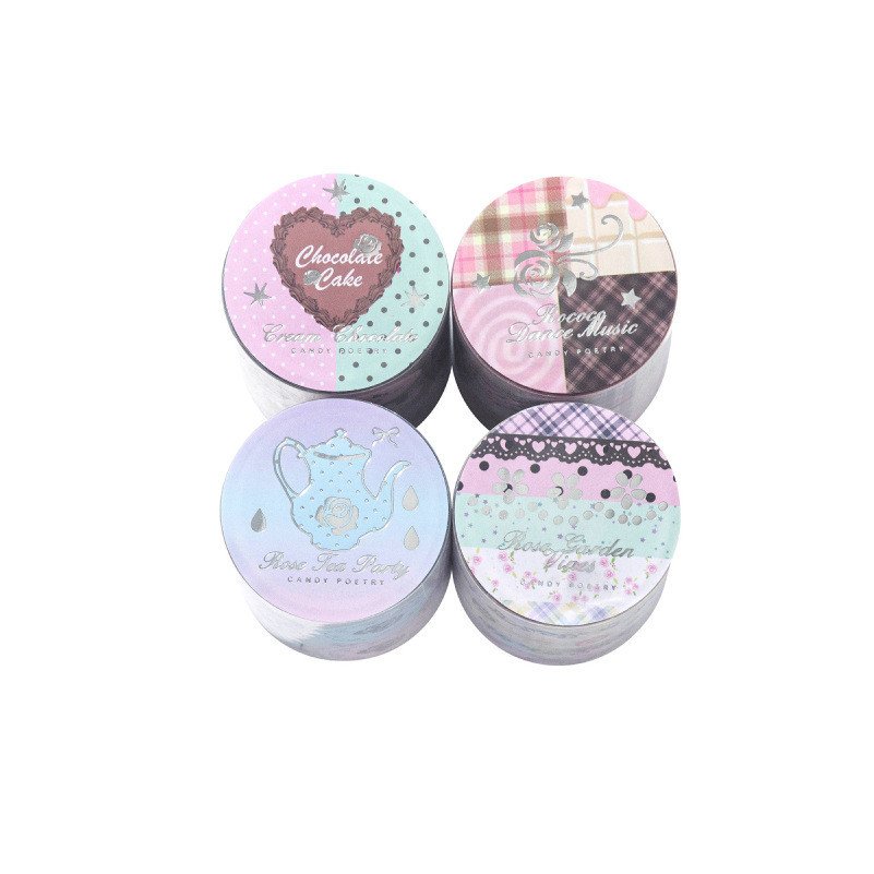 PET 3D Silver Foil Tape Cocoa Rose House Vintage-Style Versatile Journal DIY Background Decorative Stickers - Image 5
