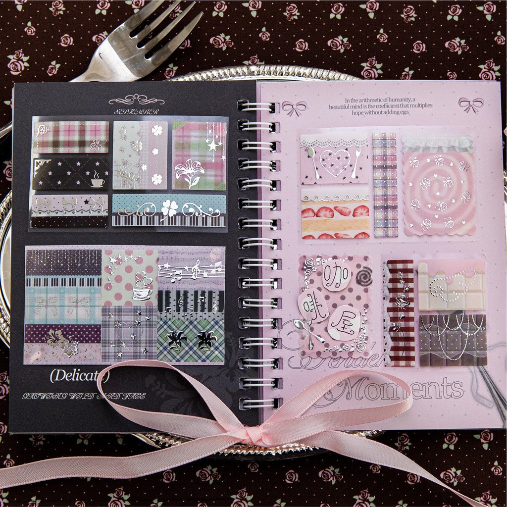 PET 3D Silver Foil Tape Cocoa Rose House Vintage-Style Versatile Journal DIY Background Decorative Stickers - Image 4