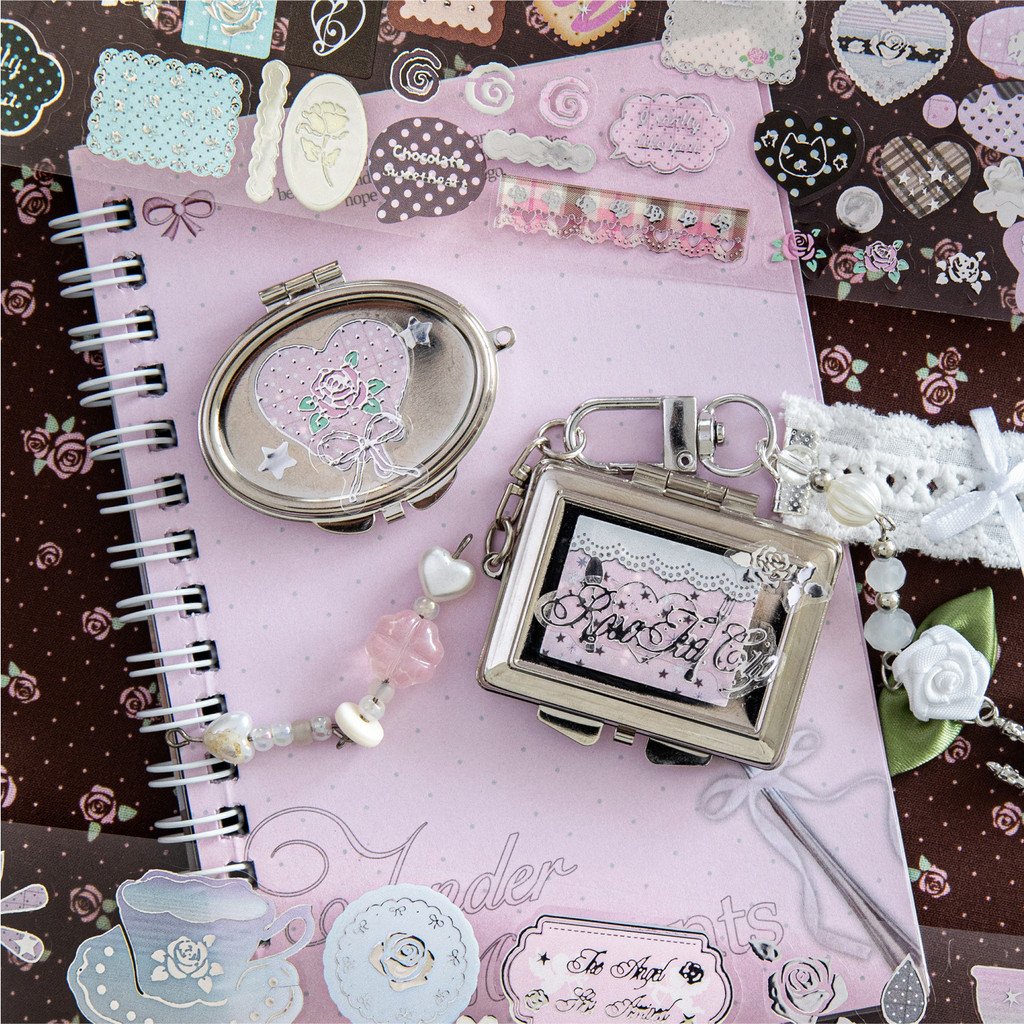 PET 3D Silver Foil Tape Cocoa Rose House Vintage-Style Versatile Journal DIY Background Decorative Stickers - Image 2