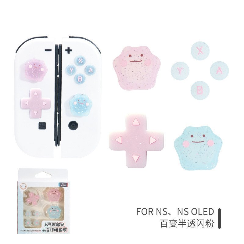 Cute Ditto Thumb Grip Caps for Nintendo Switch Glitter Translucent Silicone Joystick Caps Analog Stick Cover - Image 9