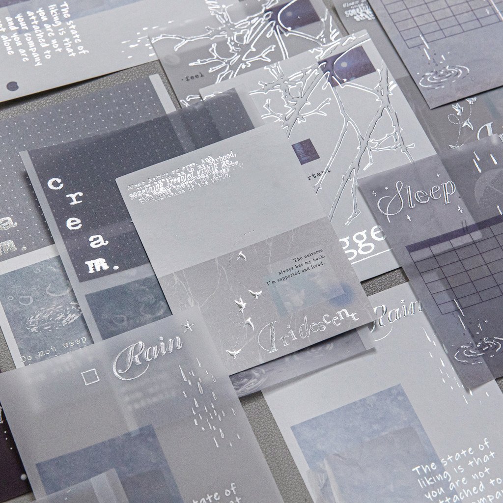 [Realm of Plain Shadows]Embossed Relief Double Pack Memo Notes Creative Silver Foil Journal Decoration & Memo