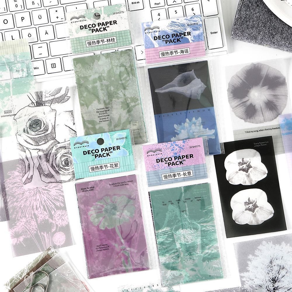 Tracing Paper Material Pack, Slow-Warm Season Series, Instagram-Style Journal Background & Collage Decor - Image 2