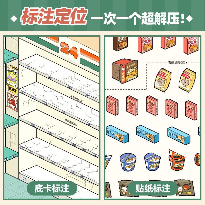Tirado Miniature Scene Collection 11.0 Shelf Display Scene Building Sticker Book 3D Mini House DIY Craft Toy for Kids - Image 2